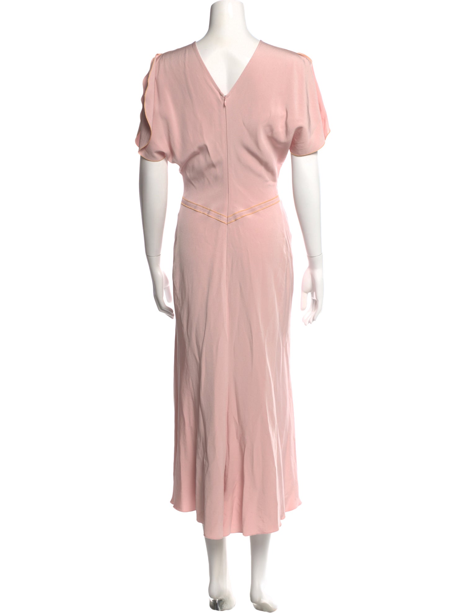 victoria beckham pink midi dress Gathered satin-crepe midi dress - blush