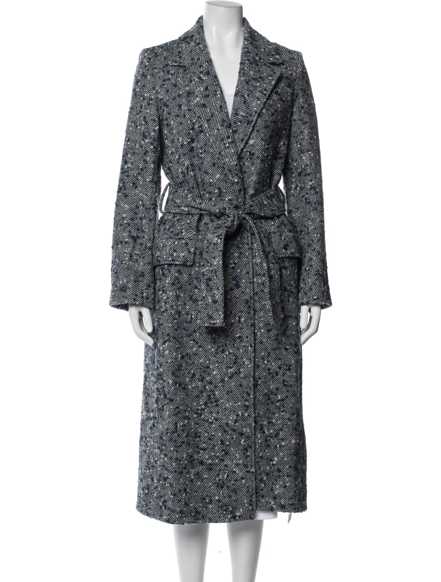 Victoria Beckham Wool Tweed Pattern Coat