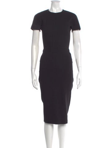 Victoria Beckham Crew Neck Midi Length Dress