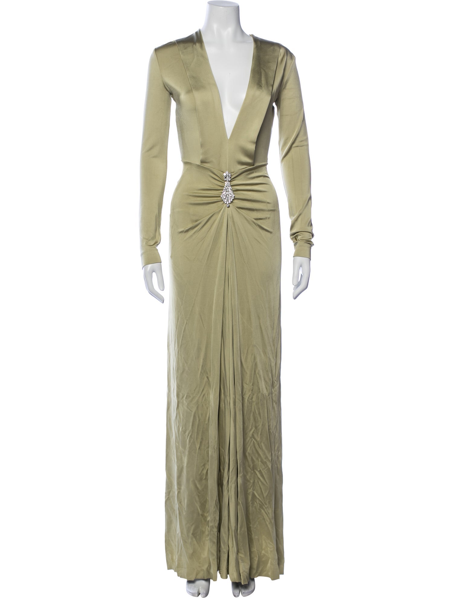 新品未使用♪ VICTORIA BECKHAM ワンピース Victoria Beckham Plunge Neckline Long Dress - Green Dresses