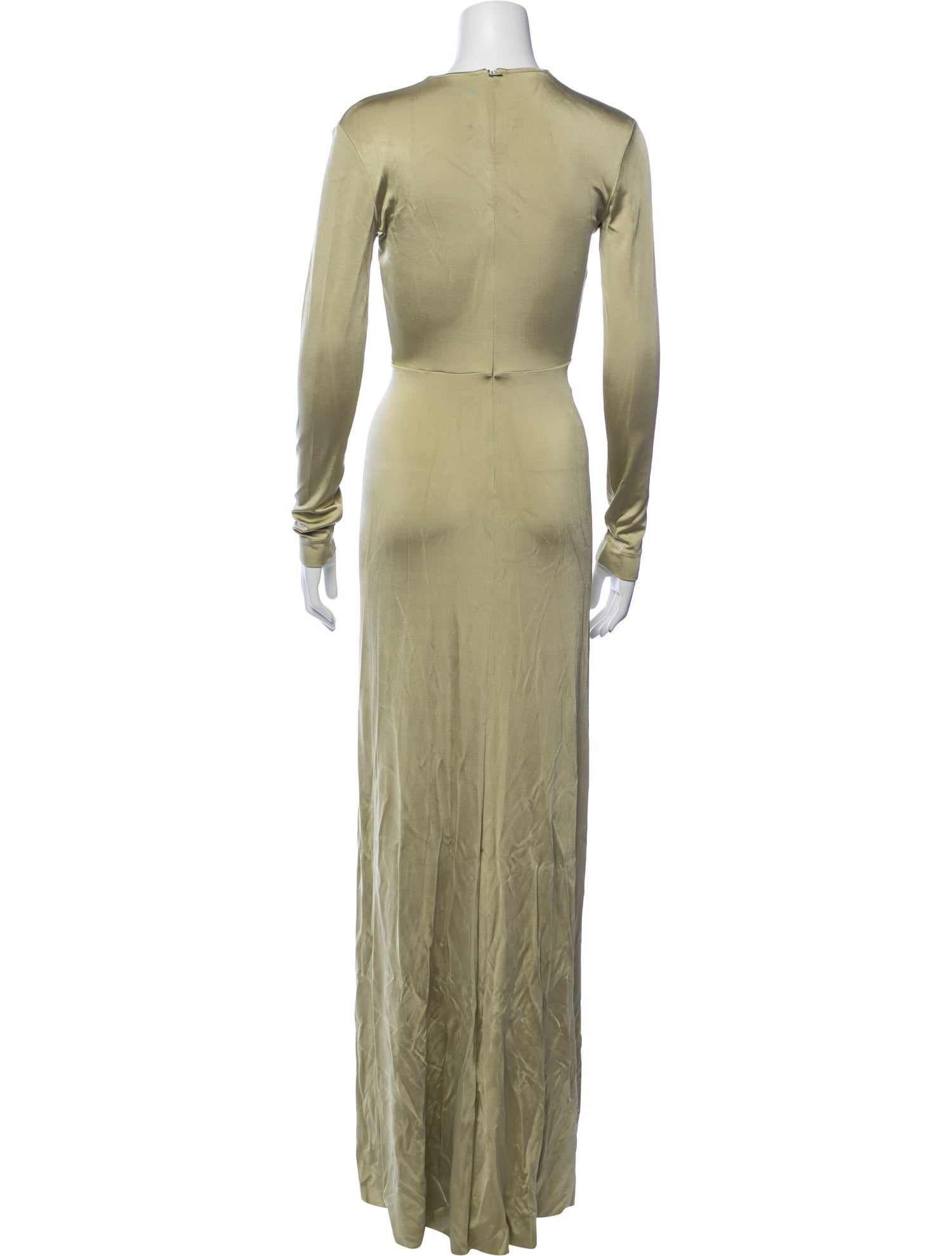 Victoria Beckham Plunge Neckline Long Dress - Green Dresses