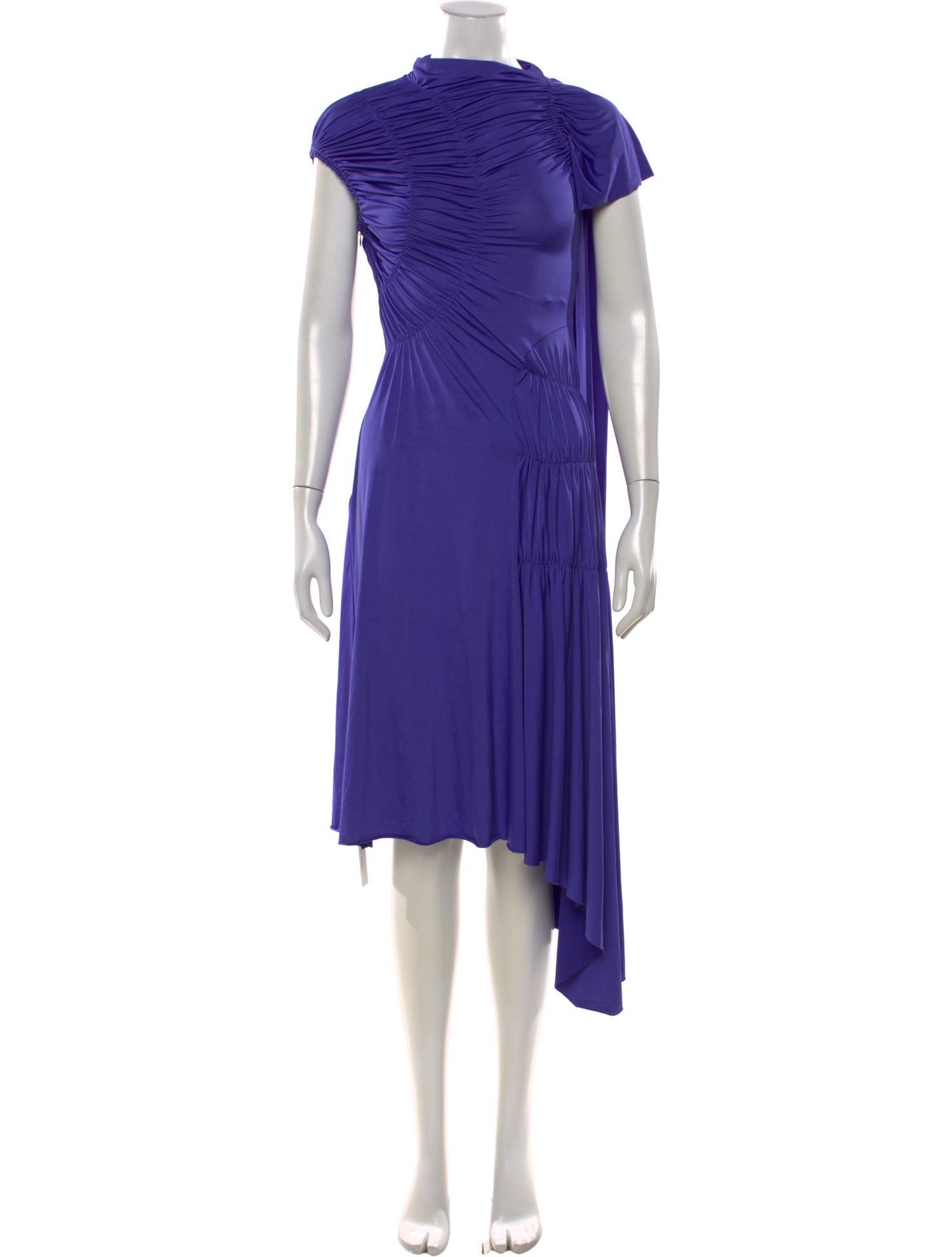 Victoria Beckham Mock Neck Midi Length Dress