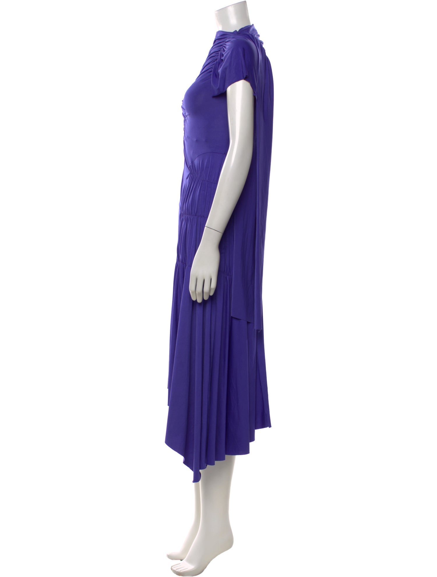 Victoria Beckham Mock Neck Midi Length Dress