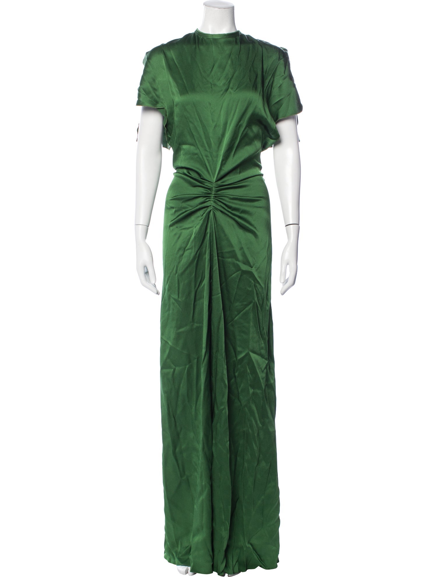 Victoria Beckham Crew Neck Long Dress - Green Dresses, Clothing - VBK67645