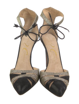 Valentina Carrano Suede Colorblock Pattern Pumps
