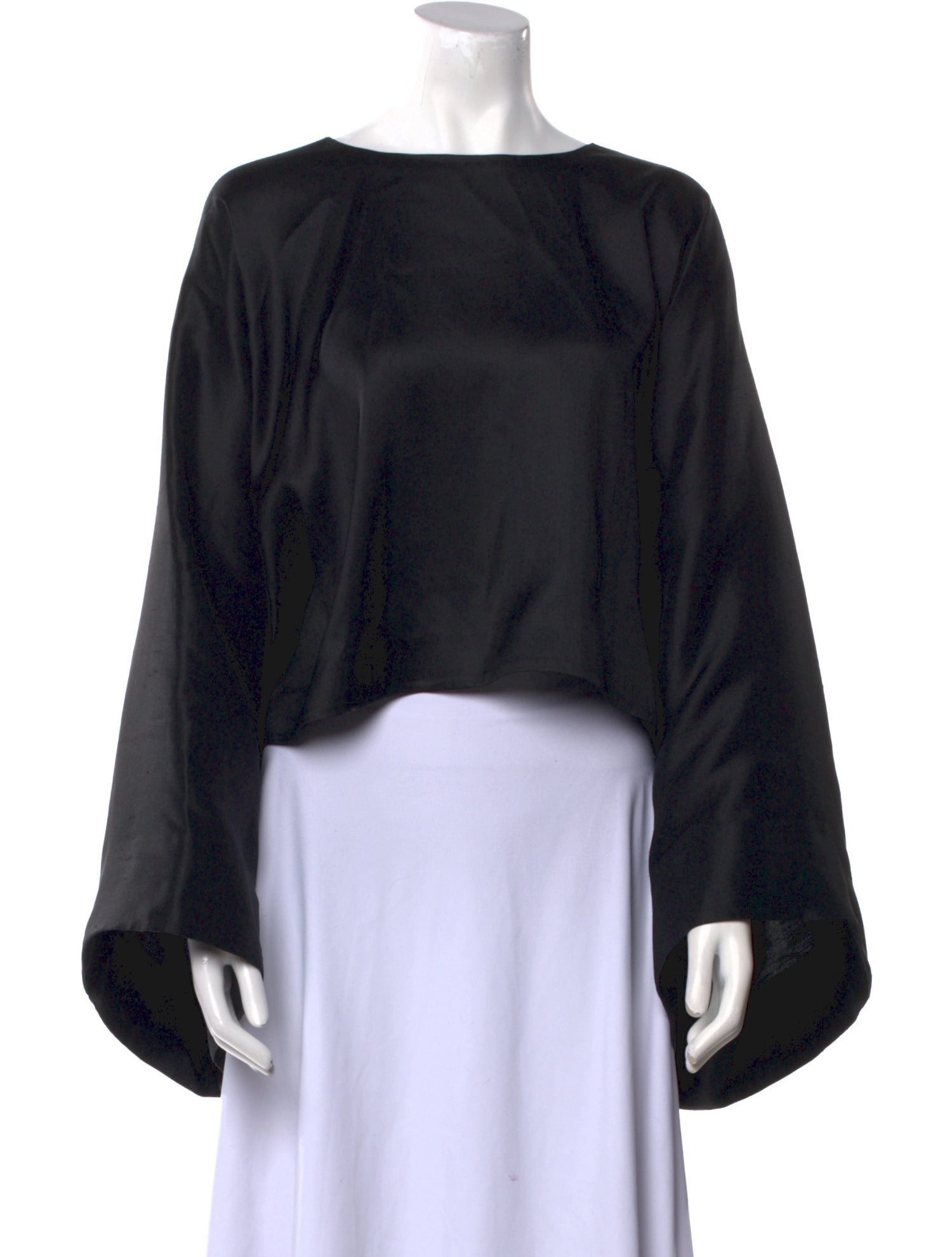 Heirlome Silk Bateau Neckline Crop Top