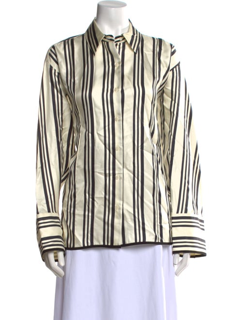 Heirlome Silk Striped Button-Up Top