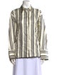 Heirlome Silk Striped Button-Up Top