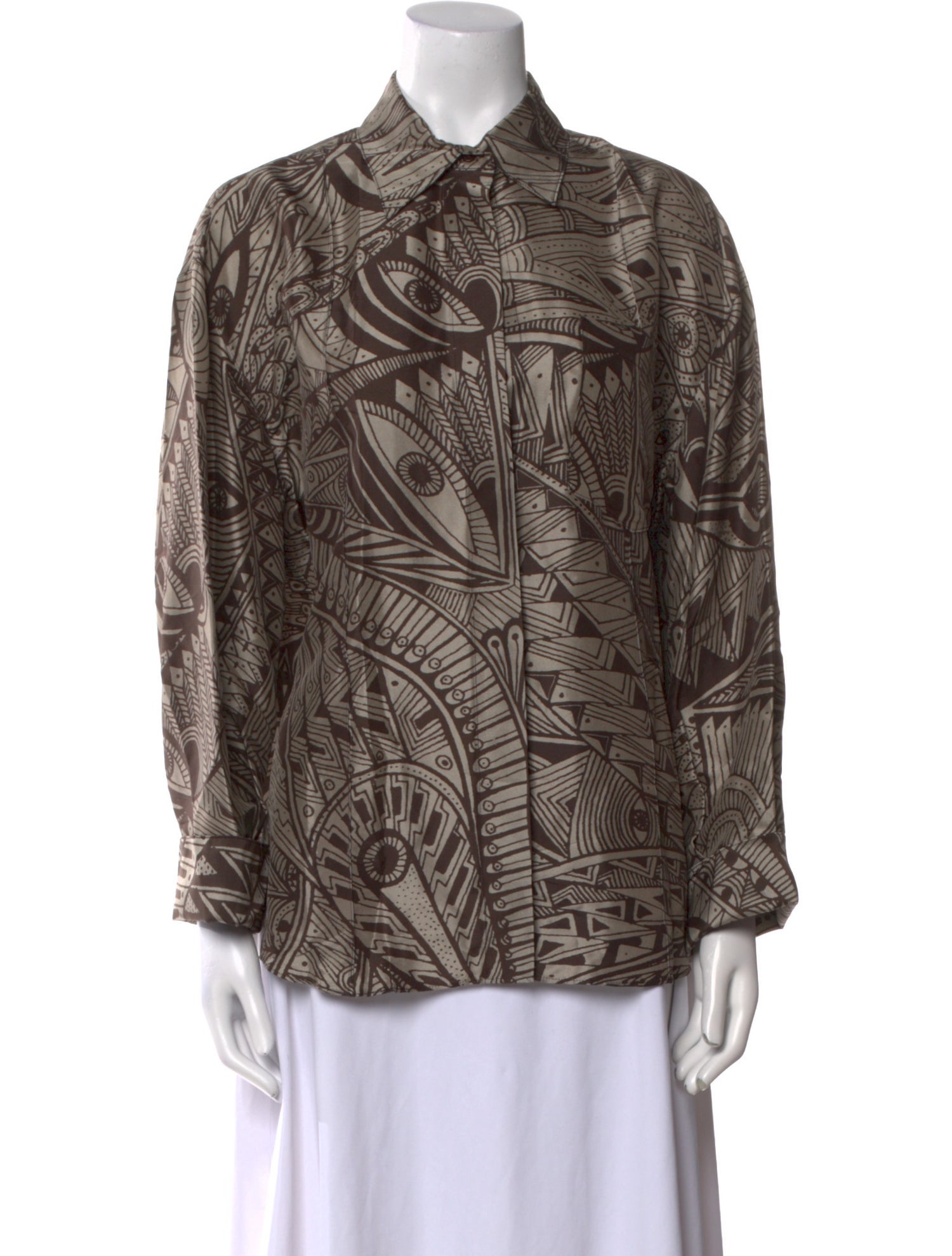 Heirlome Silk Printed Button-Up Top w/ Tags