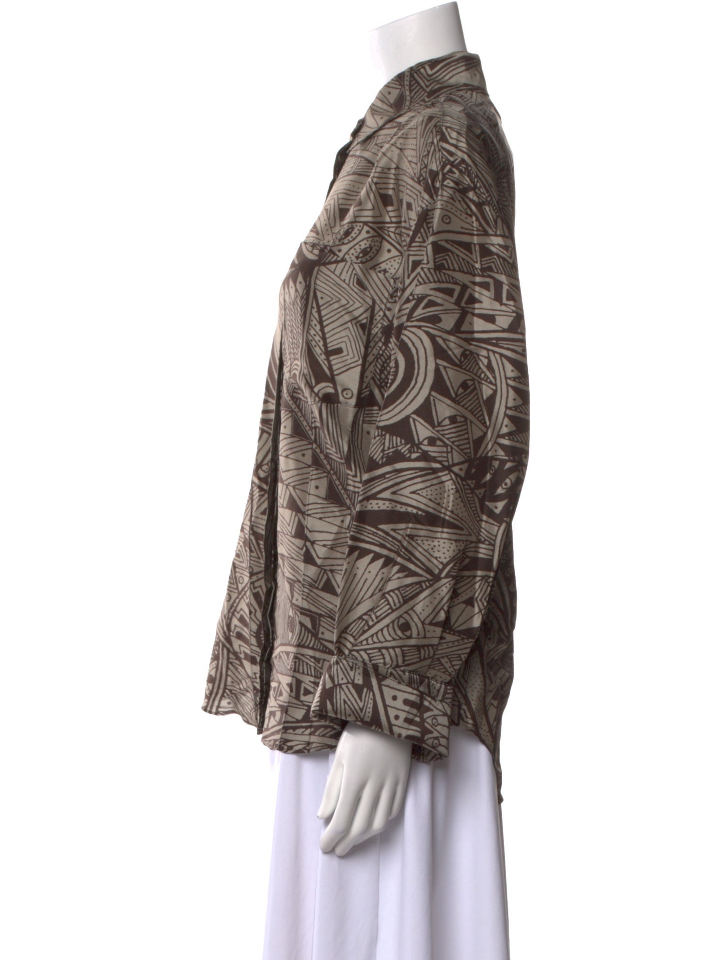 Heirlome Silk Printed Button-Up Top w/ Tags