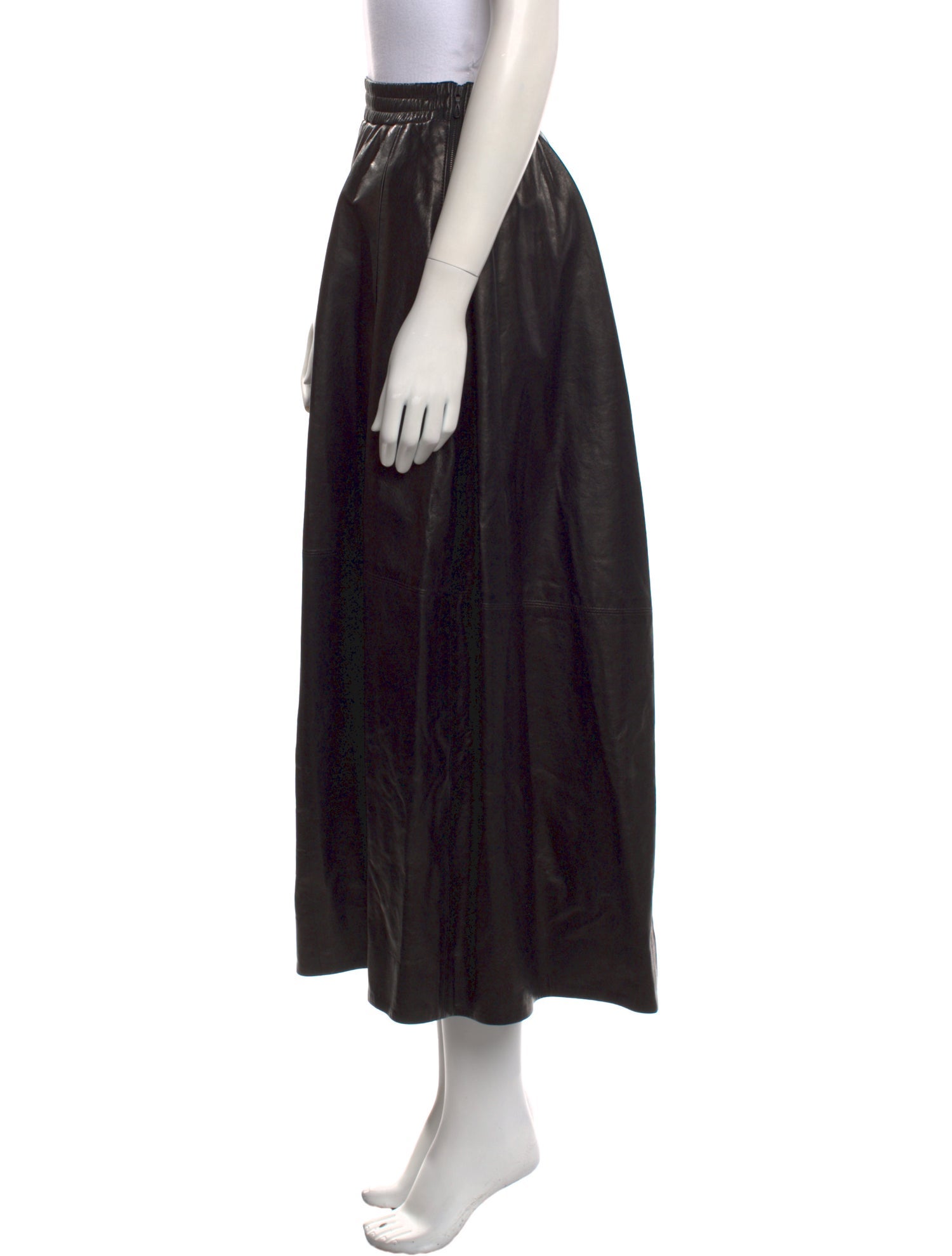 Heirlome Leather Midi Length Skirt