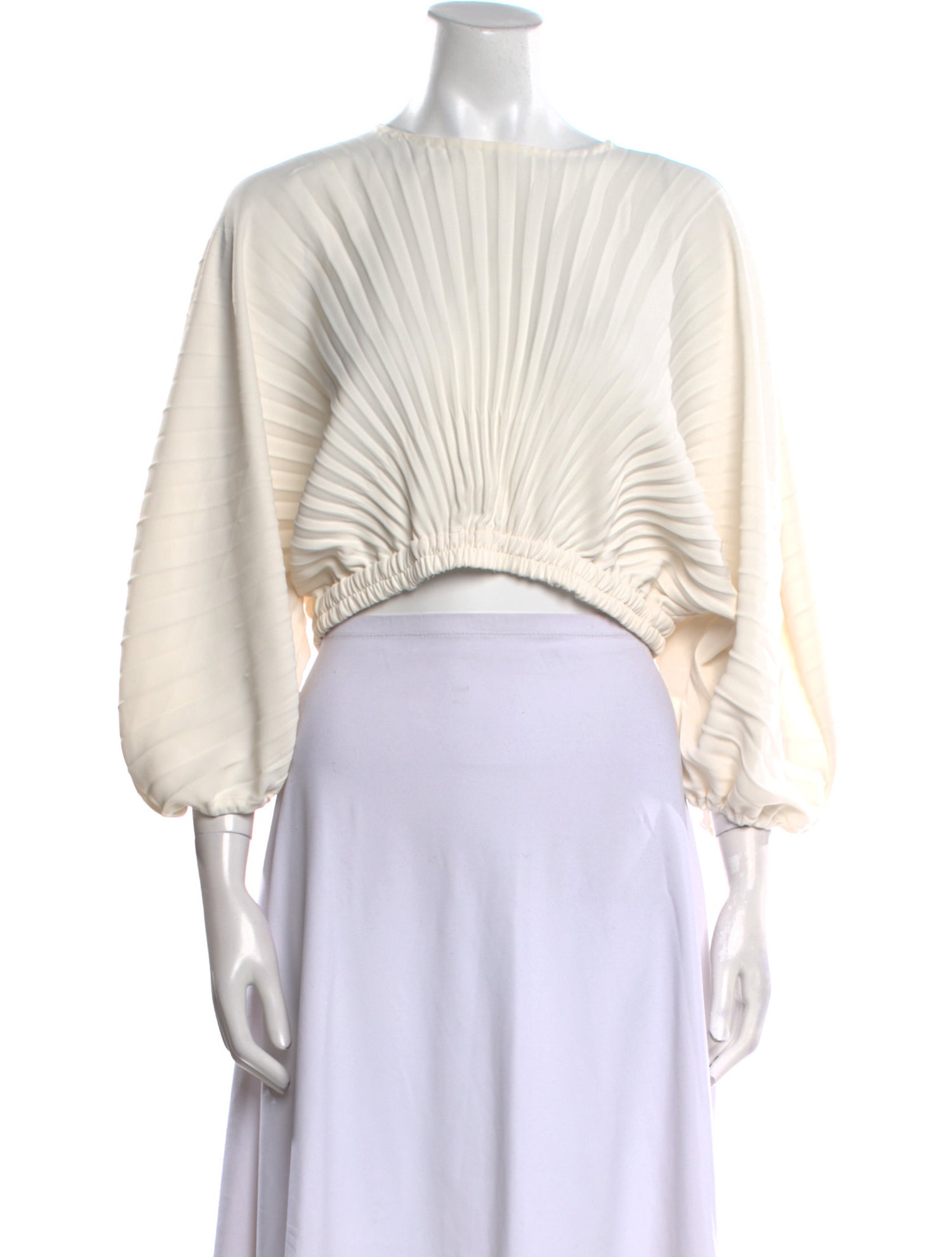 Heirlome Silk Bateau Neckline Crop Top