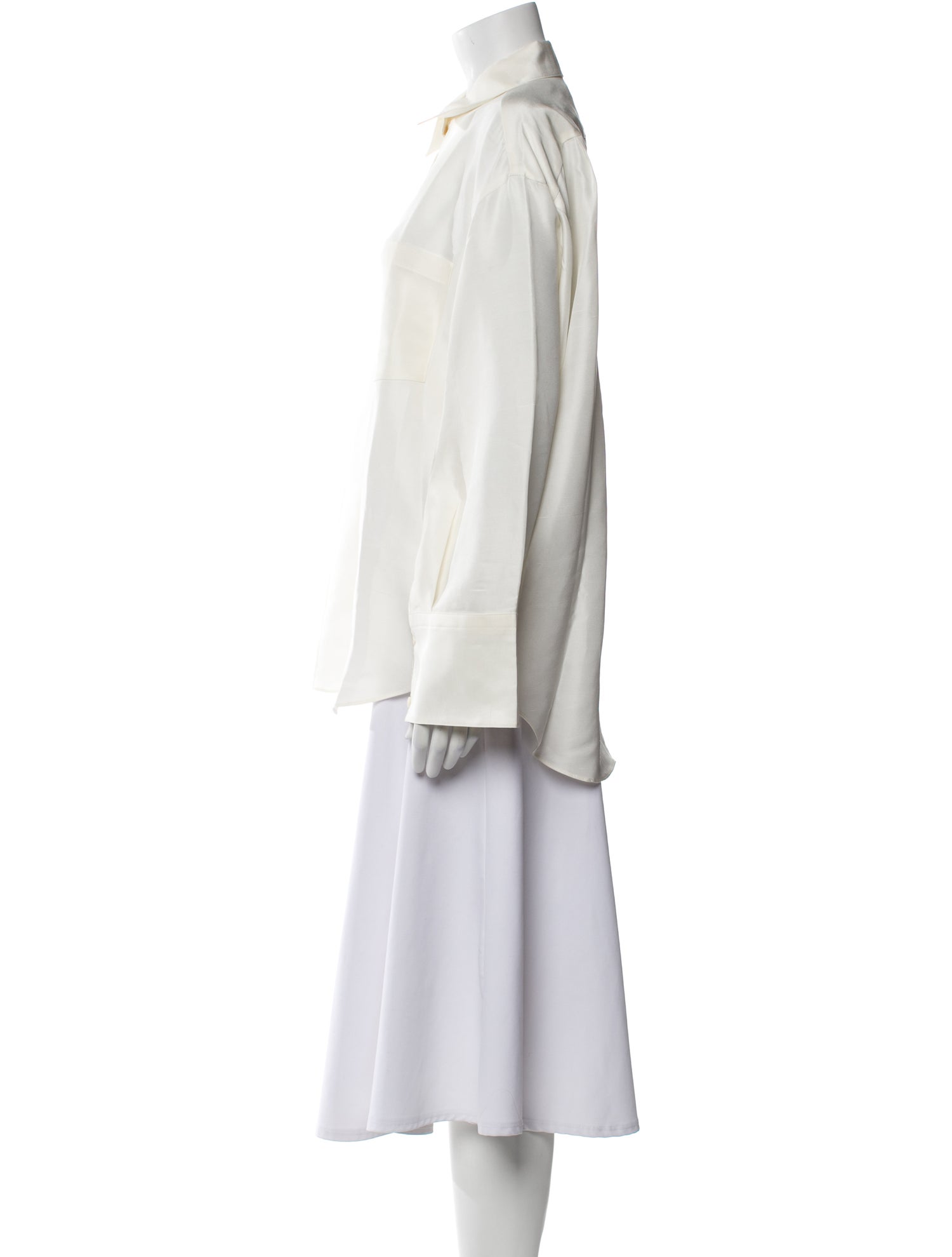 Heirlome Silk Long Sleeve Button-Up Top