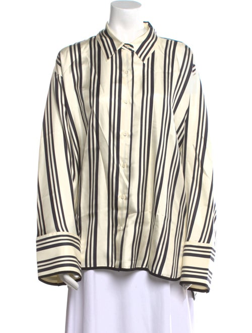 Heirlome Silk Striped Button-Up Top