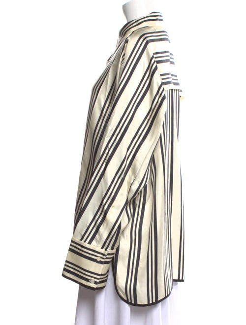 Heirlome Silk Striped Button-Up Top