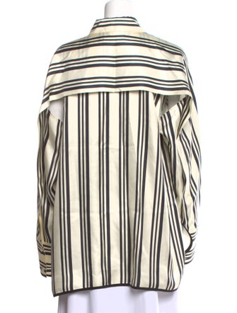 Heirlome Silk Striped Button-Up Top