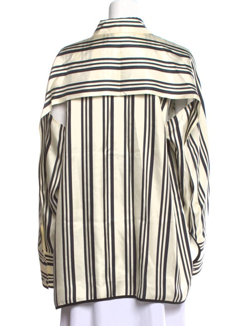 Heirlome Silk Striped Button-Up Top