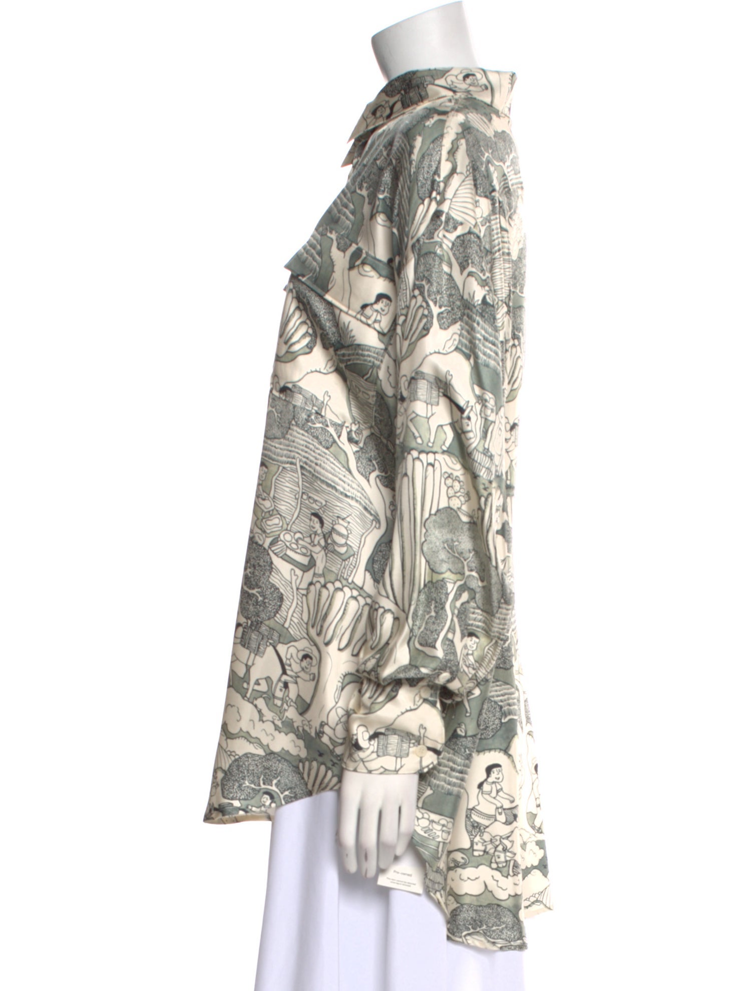Heirlome Silk Printed Button-Up Top w/ Tags