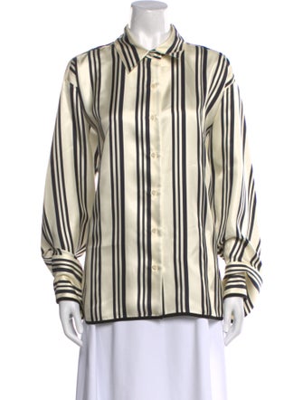Heirlome Silk Striped Button-Up Top