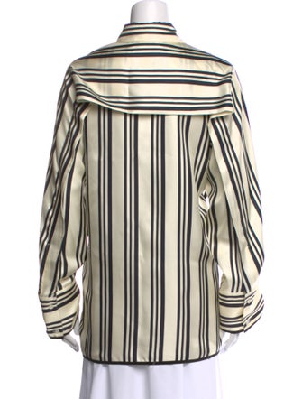 Heirlome Silk Striped Button-Up Top