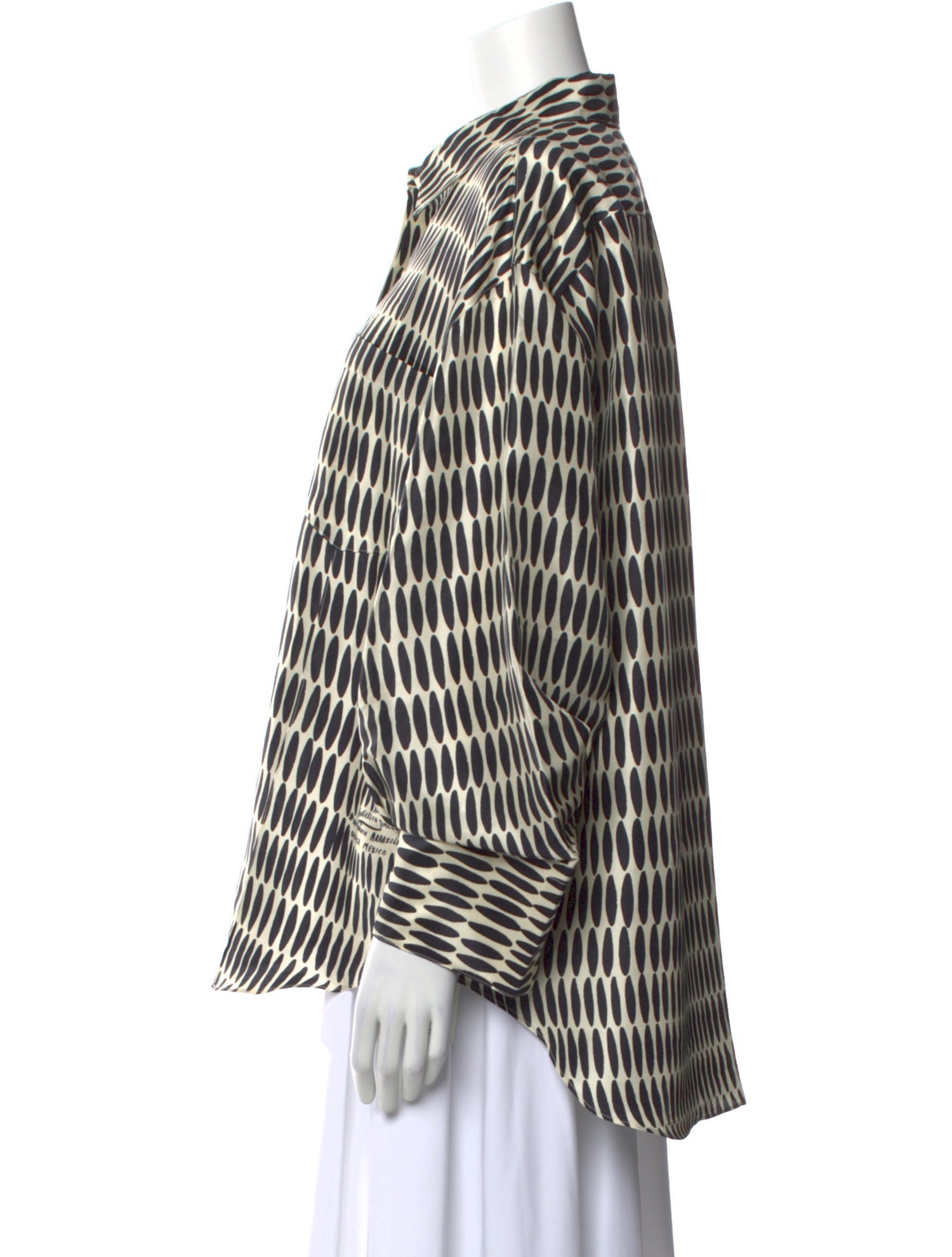 Heirlome Silk Printed Button-Up Top