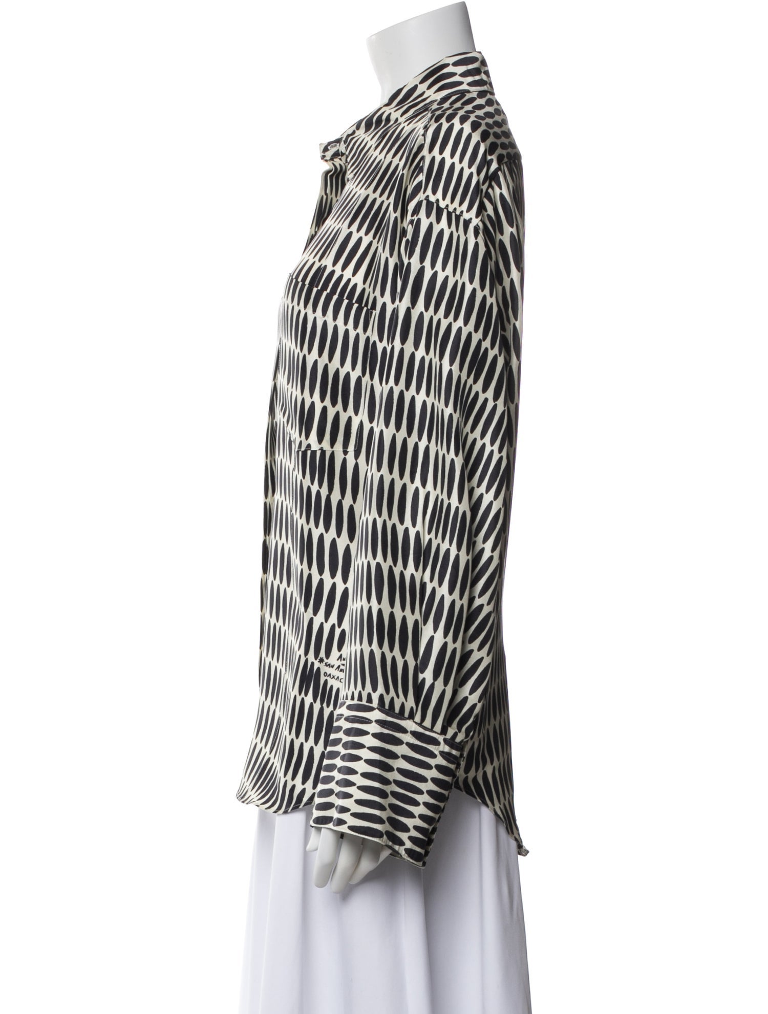 Heirlome Silk Printed Button-Up Top