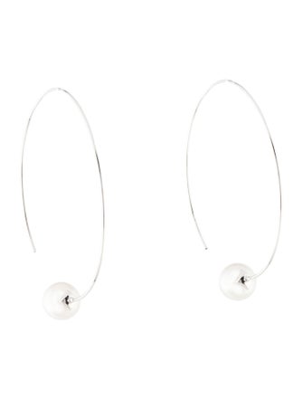 AUTORE MODA 9K Pearl Hoop Earrings