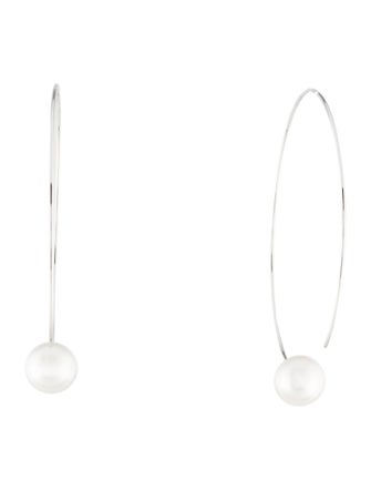 AUTORE MODA 9K Pearl Hoop Earrings
