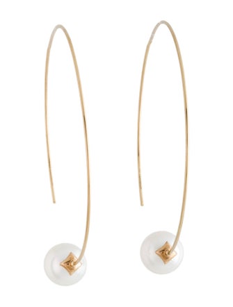 AUTORE MODA 9K Pearl Hoop Earrings