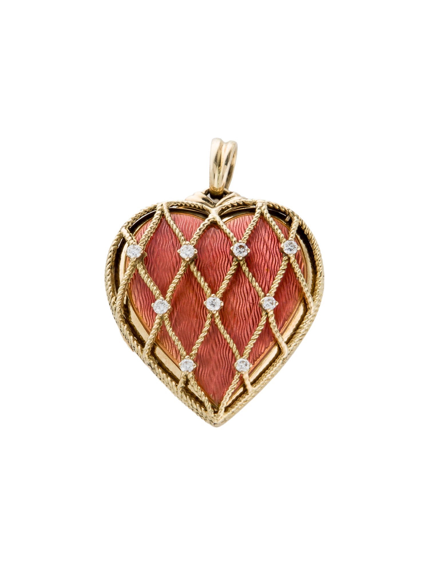Victor Mayer 18K Diamond & Enamel Heart Locket Pendant