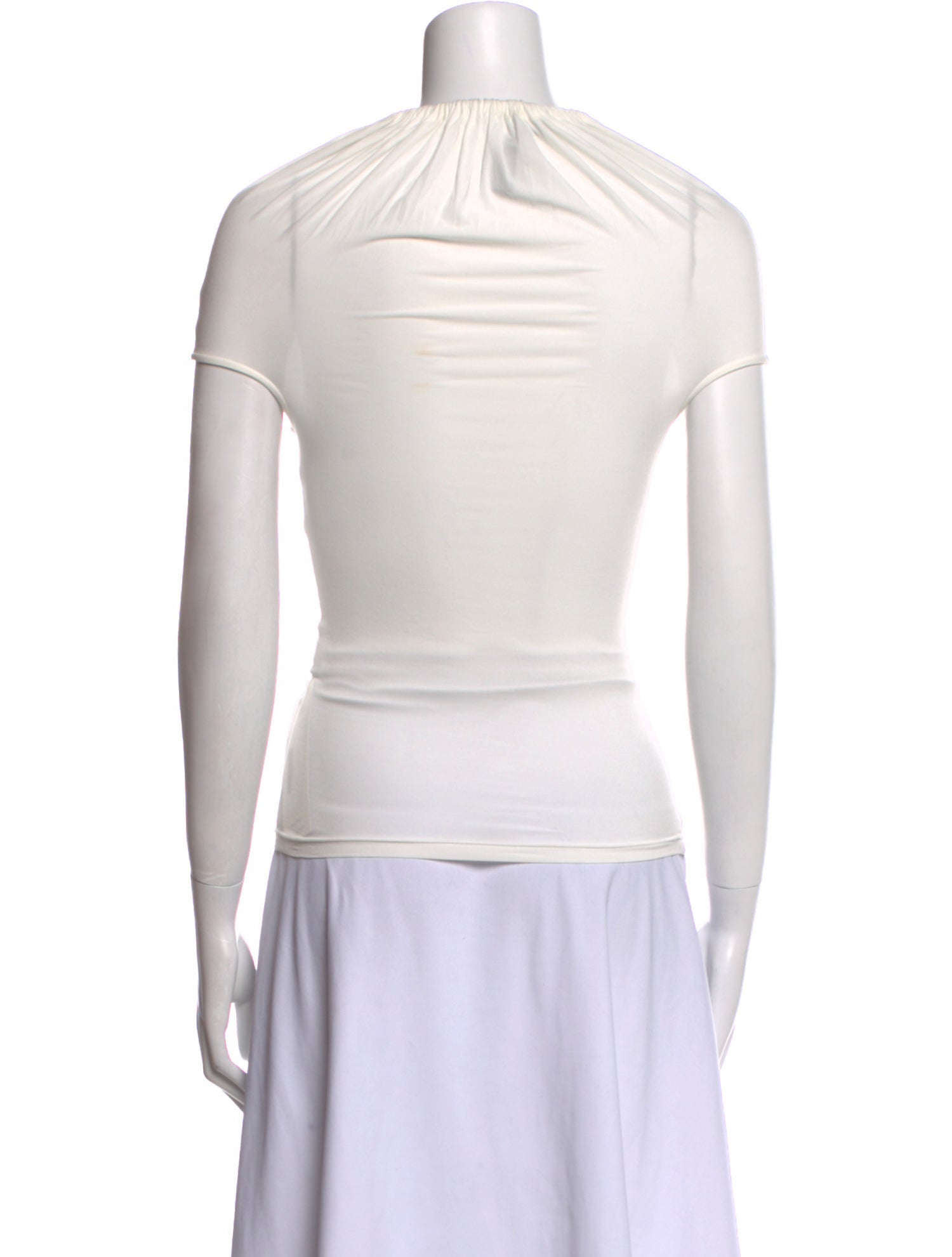 ALAINPAUL Mock Neck Short Sleeve Top