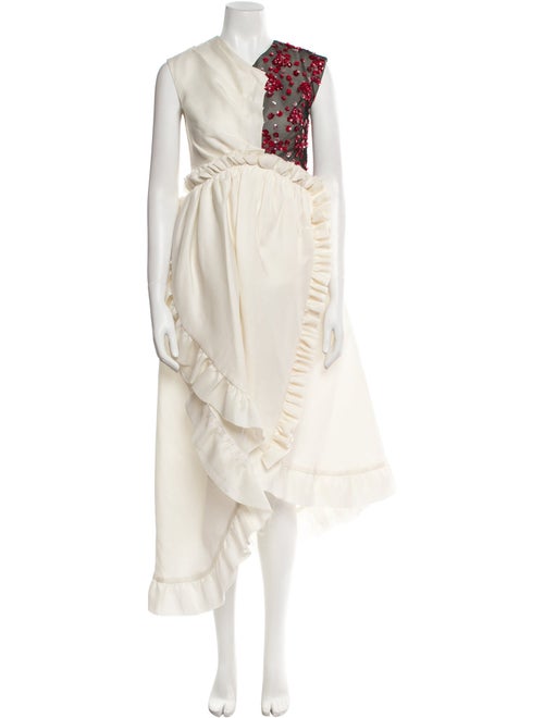 Meruert Tolegen V-Neck Long Dress