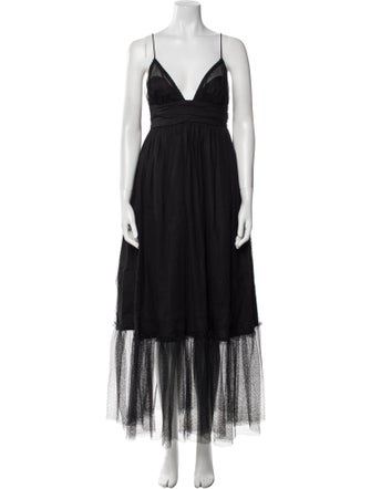 Meruert Tolegen V-Neck Long Dress