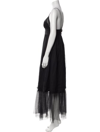 Meruert Tolegen V-Neck Long Dress