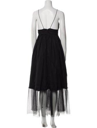 Meruert Tolegen V-Neck Long Dress