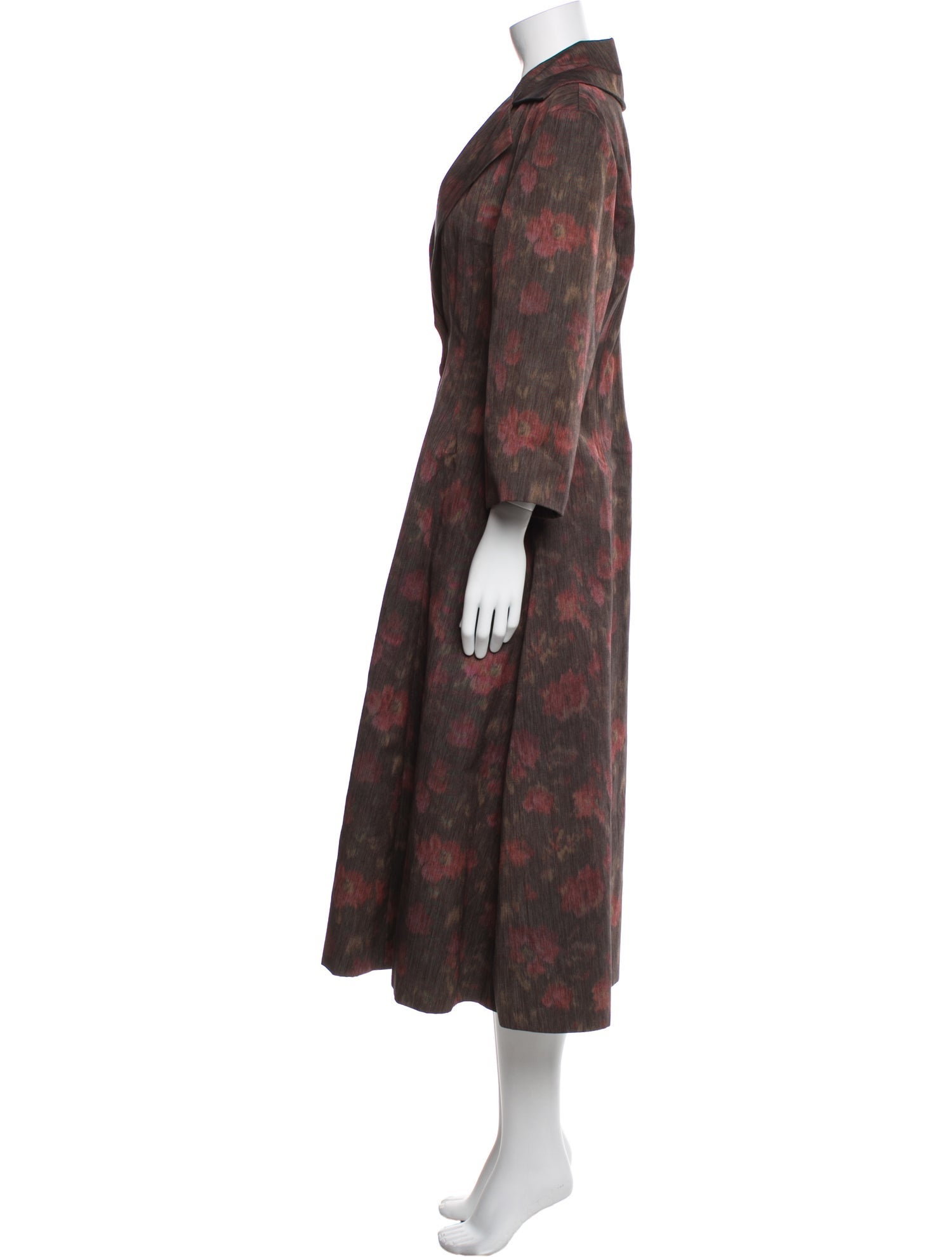 Meruert Tolegen Floral Print Trench Coat