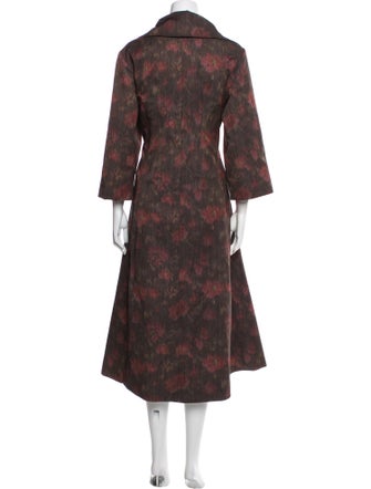 Meruert Tolegen Floral Print Trench Coat