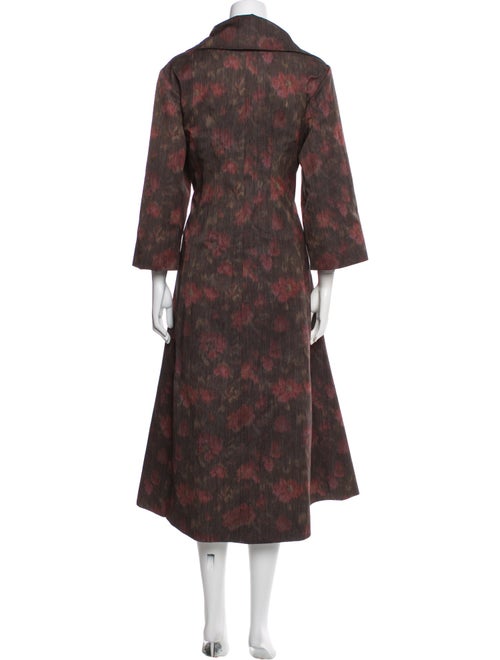 Meruert Tolegen Floral Print Trench Coat