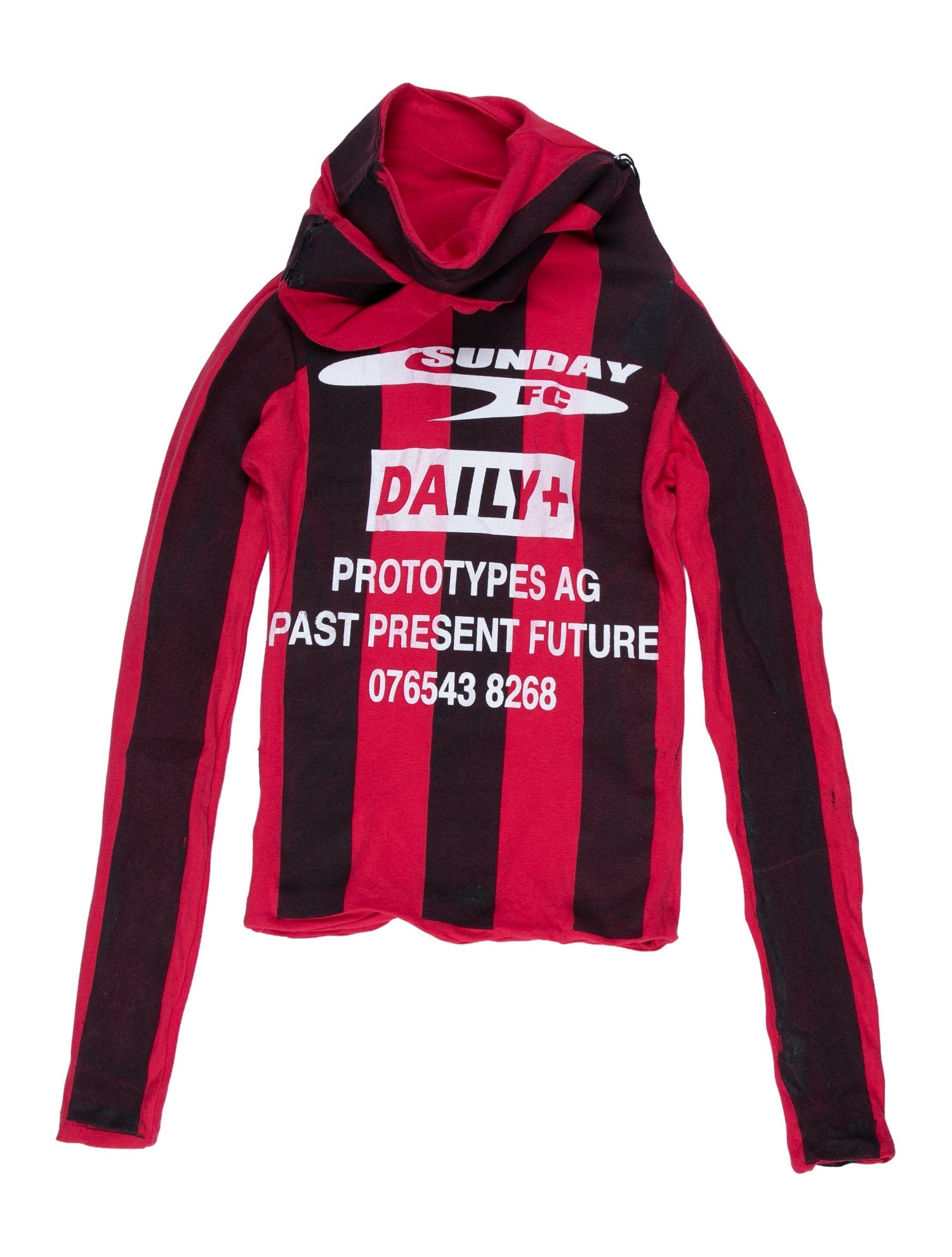 PROTOTYPES Striped Turtleneck Hoodie w/ Tags