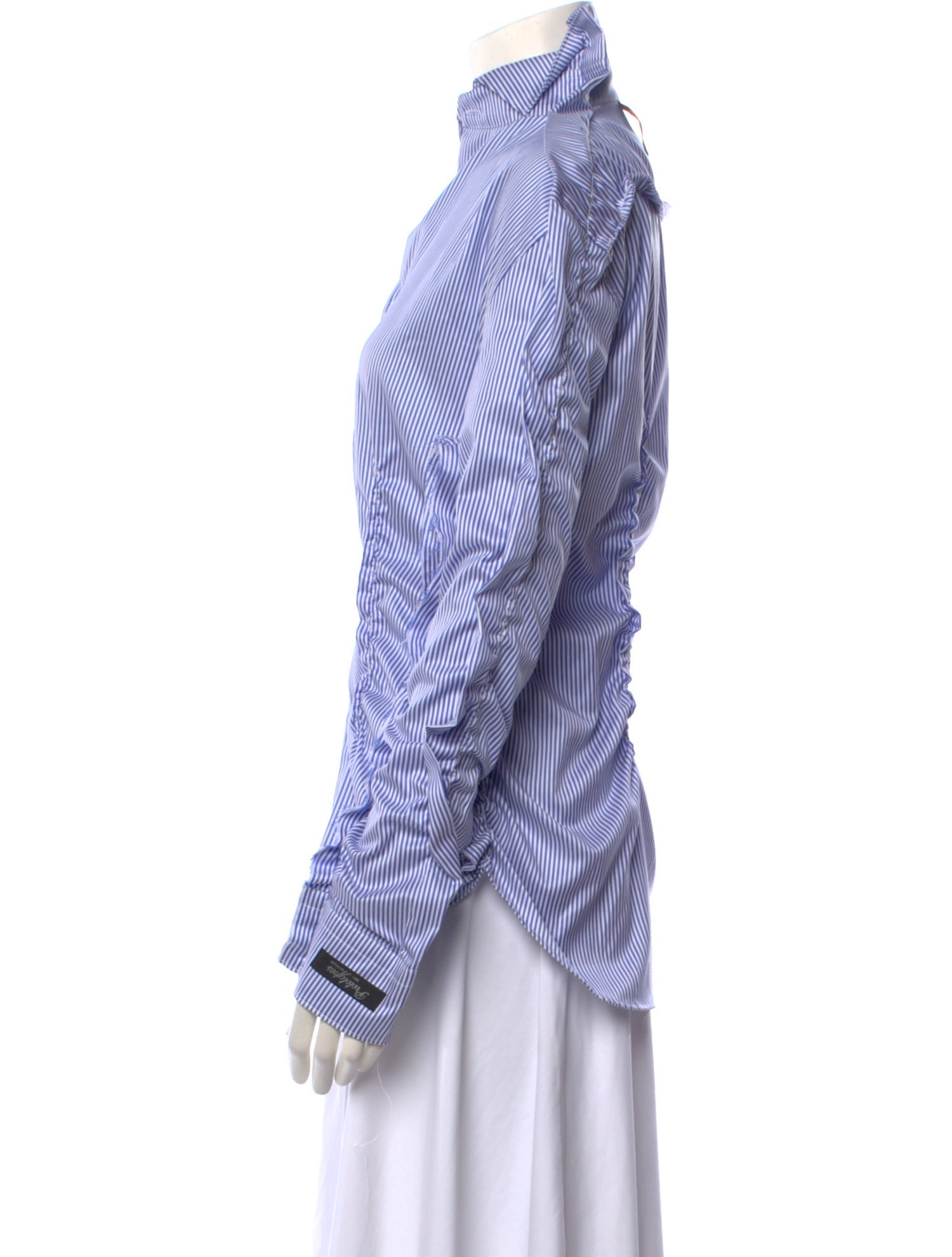 PROTOTYPES Striped Long Sleeve Button-Up Top