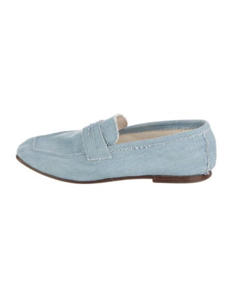 Sophique Denim Raw-Edge Trim Loafers