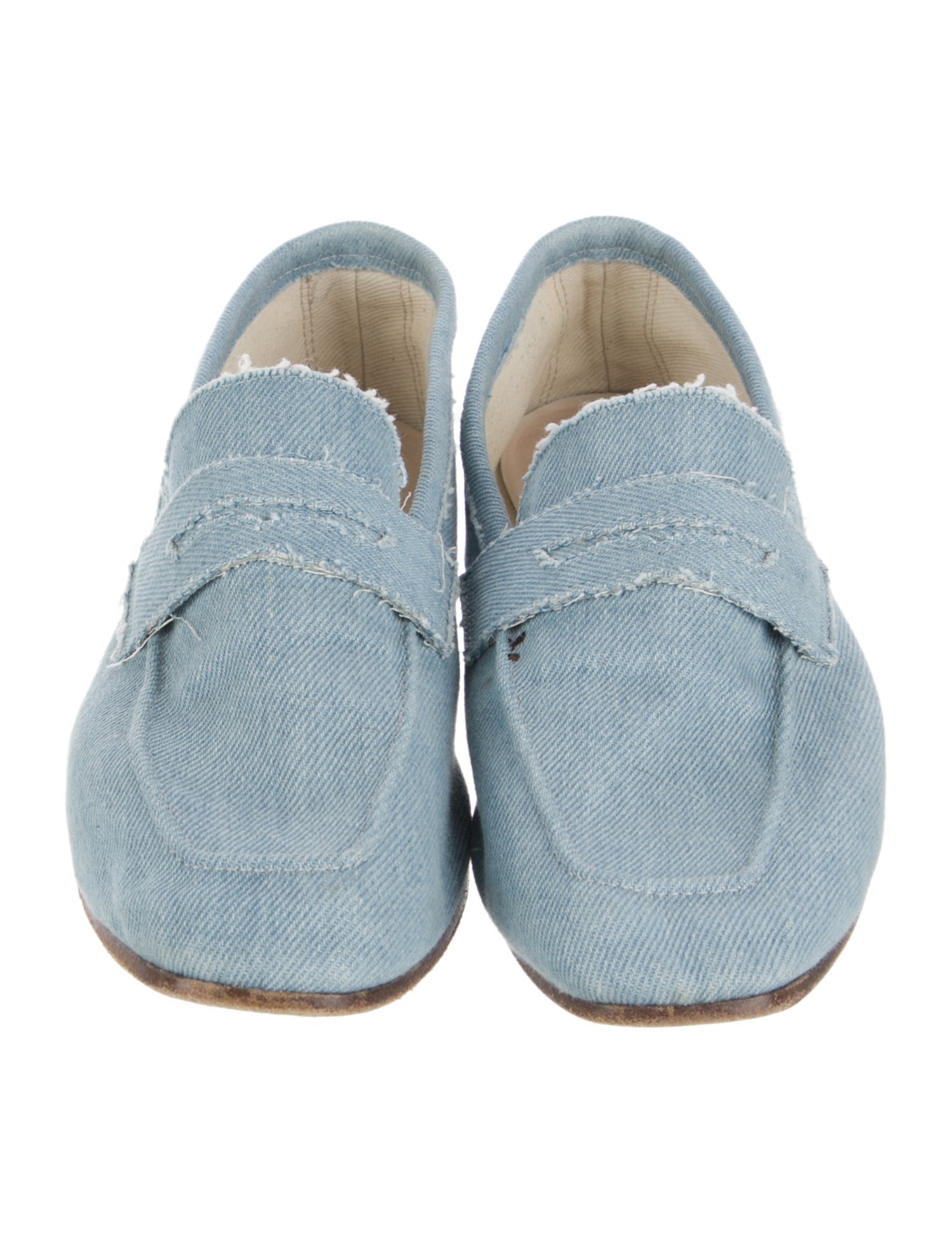 Sophique Denim Raw-Edge Trim Loafers