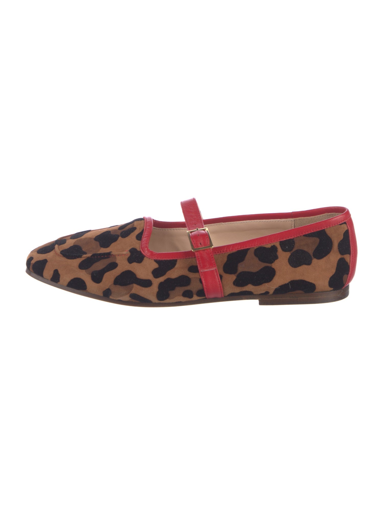 Sophique Suede Animal Print Mary Jane Flats