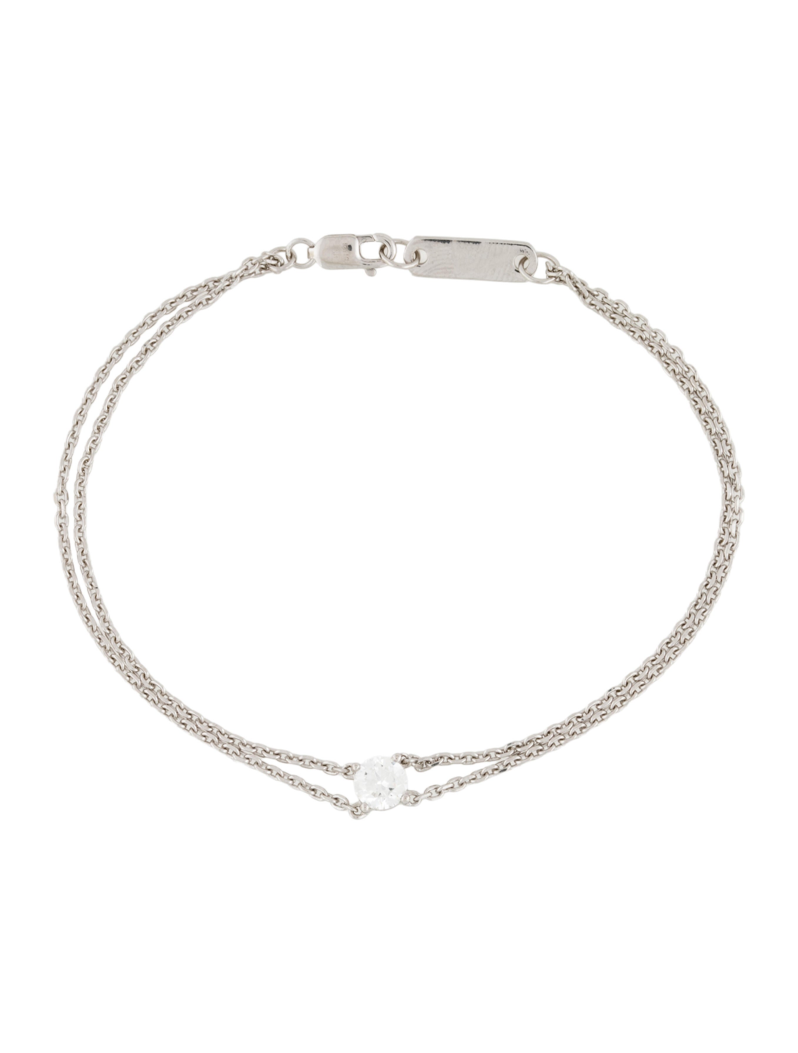 Grown Brilliance Lab-Grown Solitaire Diamond Double Chain Bracelet