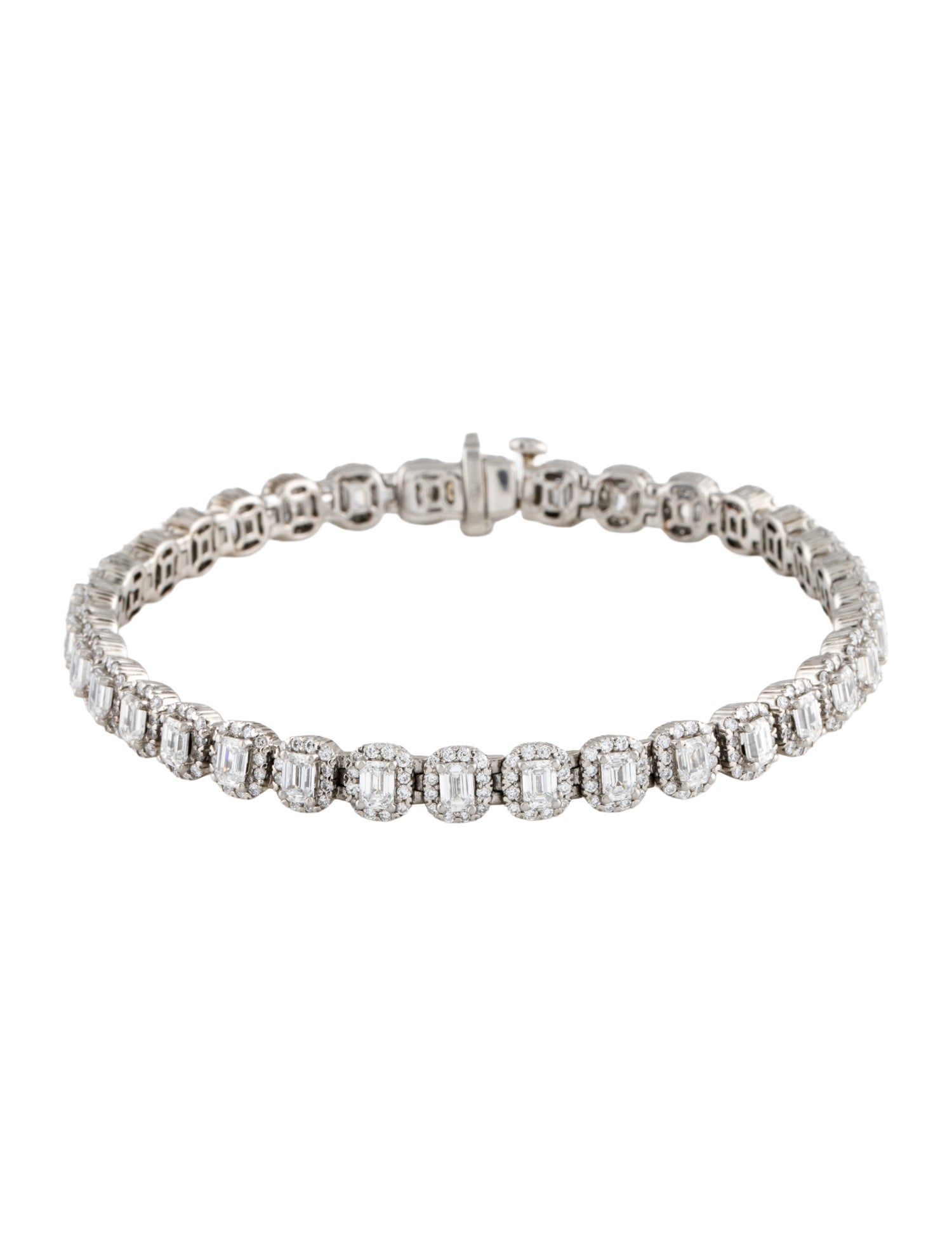Grown Brilliance Platinum 6.70ctw Lab-Grown Diamond Halo Bracelet