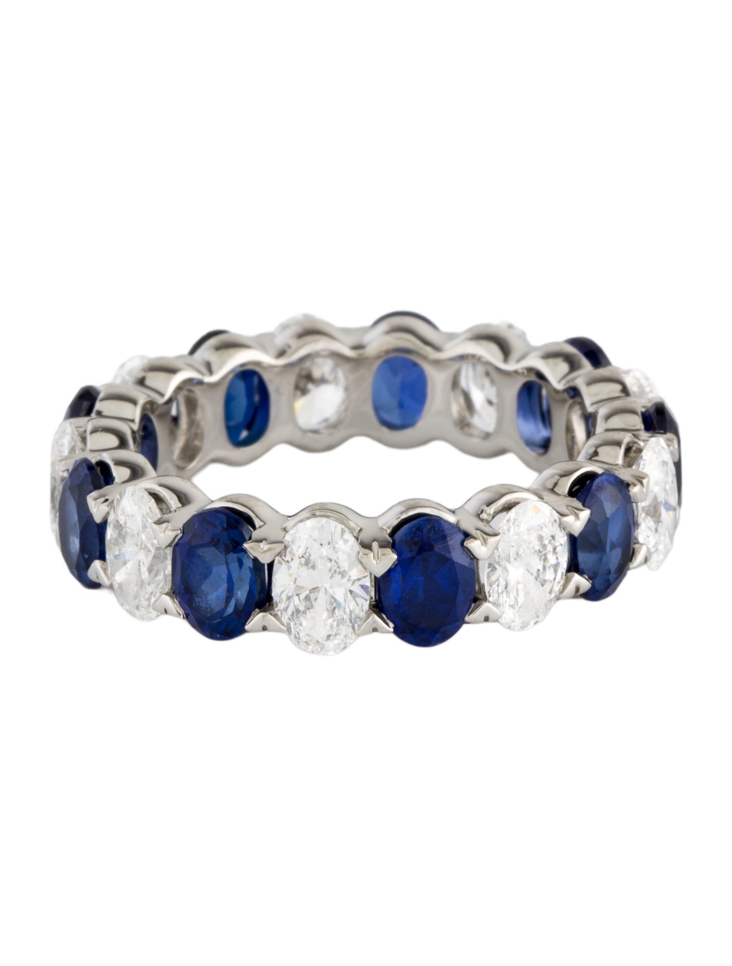 Grown Brilliance Platinum Synthetic Sapphire & Lab-Grown Diamond Giselle Eternity Band