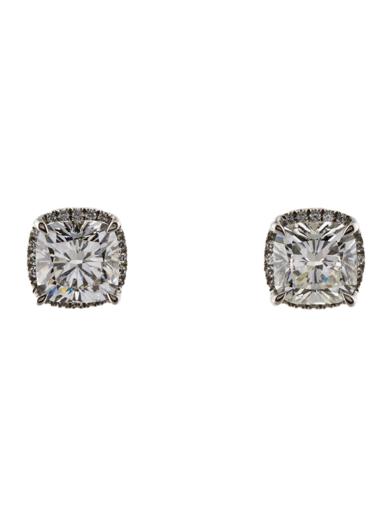 Grown Brilliance Platinum 4.64ctw Lab-Grown Diamond Halo Stud Earrings