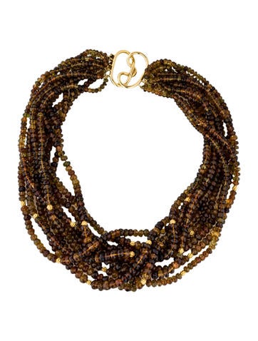 Verdura 18K Citrine, Peridot & Tourmaline Multistrand Necklace