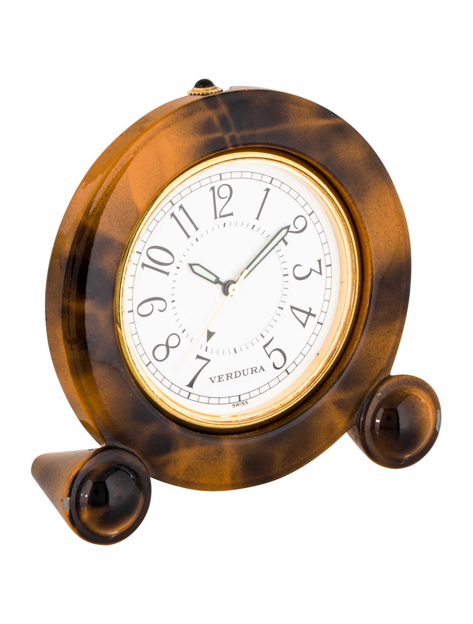 Verdura Travel Alarm Clock - Brown Decorative Accents, Decor