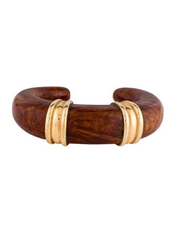 Verdura Cuff Vintage 18K Wood Bracelet